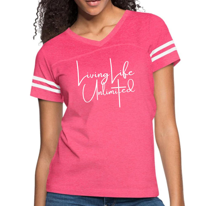 Womens Vintage Sport Graphic T-shirt - Living Life Unlimited-3